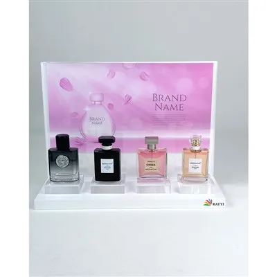 Pendirian Paparan Minyak Wangi Meja Paparan Kosmetik